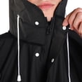 thumbnail image 5 of Aofany Black Fashion Adult Waterproof Long Raincoat Women Men Rain Coat Hooded For Outdoor Hiking Travel Fishing Climbing Thickened L-3XL, 5 of 6