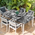 thumbnail image 2 of Black White Animals Table Cloths for 3 Foot Rectangle Tables, Cow Rooster Trees Vintage Art Patio Waterproof Elastic Fitted Tablecloths, Washable Rectangular Table Cover for Camping, 2 of 8