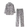 thumbnail image 1 of Ensemble Chemise à Sequins Décontractée pour Femmes Chic Col à Revers Manches Longues Pantalon Taille Élastique Ensemble de Printemps, 1 of 13