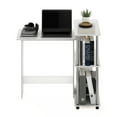 thumbnail image 4 of Furinno Abbott Corner Computer Desk with Bookshelf, Americano/Stainless Steel, 4 of 6