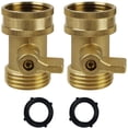 thumbnail image 1 of Water Hose Shut Off Valve, 2 Pack Heavy Duty 3/4 Inch Solid Brass Garden Hose Connector, TWIS3003 B, 1 of 5