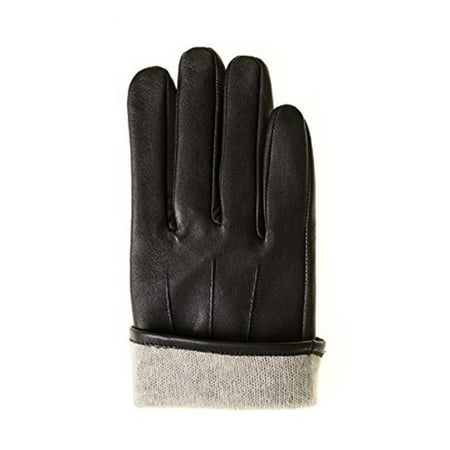 Men's Balck Leather with Cashmere Lined Gloves