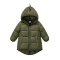 thumbnail image 3 of Feancey Winter Coats Toddler Boys Girls Cute Dinosaur Hooded Puffer Jackets Kids Warm Zip Up Padded Outerwear Baby Packable Jacket with Pockets Army Green 8 Years, 3 of 9