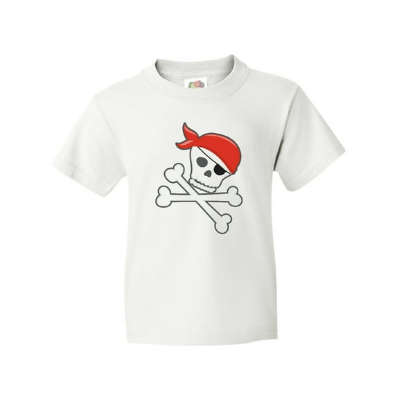 Inktastic Pirate Skull and Crossbones Youth T-Shirt