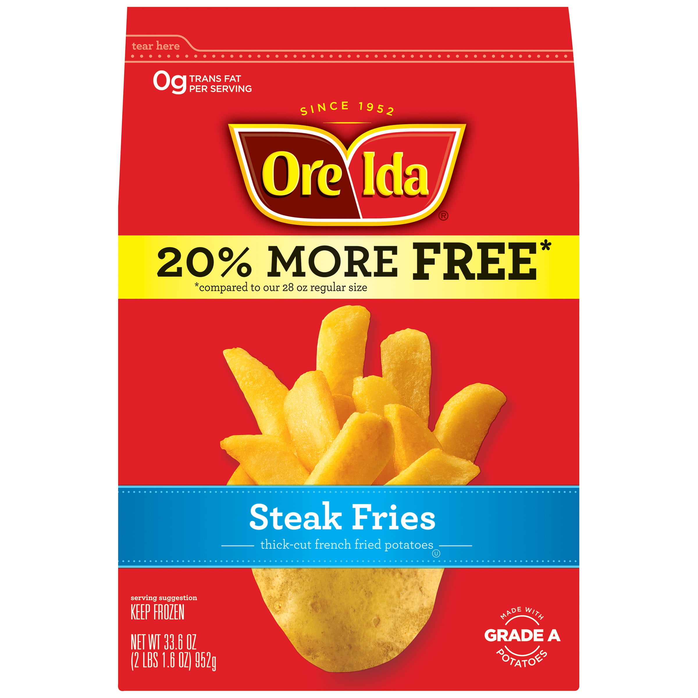 OreIda Steak Fries ThickCut French Fried Potatoes 33.6 oz Bag