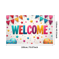 thumbnail image 3 of Welcome Party Banner Colorful Hearts Stars Backdrop Background Decorations Home Event Photography Props Party Supplies, 3 of 4