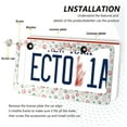 thumbnail image 4 of Doodle Paw Prints License Plate Frame - 2 Pack Universal Stainless Steel License Plate Holder with Screws & Chrome Caps, 2 Holes Car License Plate Cover for US Vehicles Decorative, 4 of 7