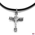 thumbnail image 5 of Old Rugged Cross (wc86rubb) Necklace Antique Silver On Black Rubber Cord, 5 of 6