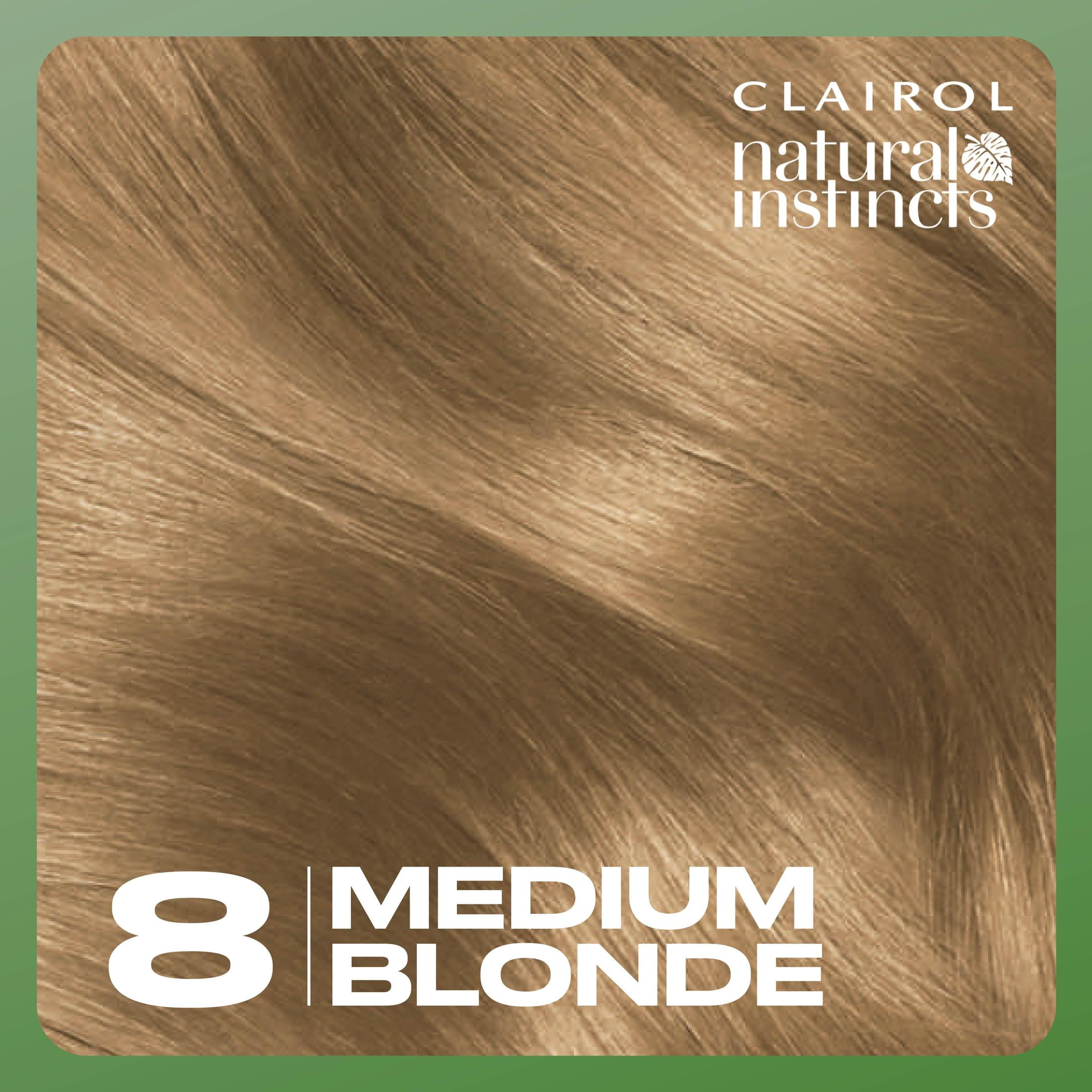 Clairol Natural Instincts Demi-Permanent Hair Color Creme, 8 Medium Blonde, Hair Dye, 1 Application