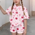 thumbnail image 6 of Paiwinds Kids Printed Short Sleeve Top and Shorts Set - Crewneck Pullover with Fun Print, Elastic Waist Shorts, Soft Polyester Spandex, Versatile Casual Outfit for Play and Leisure, 6 of 7
