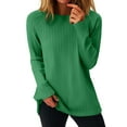 thumbnail image 2 of larppty Shirt for Women Long Sleeve Crewneck Sweaters Fall Fashion Outfits 2025 Trendy Tunic Tops (Green, L), 2 of 6