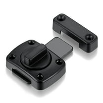 2 Packs Rotate Bolt Latch Gate Latches Safety Door Lock,Pet Door Lock, Cabinet Furniture,Windows,Bathroom，(Black_2 Pack)