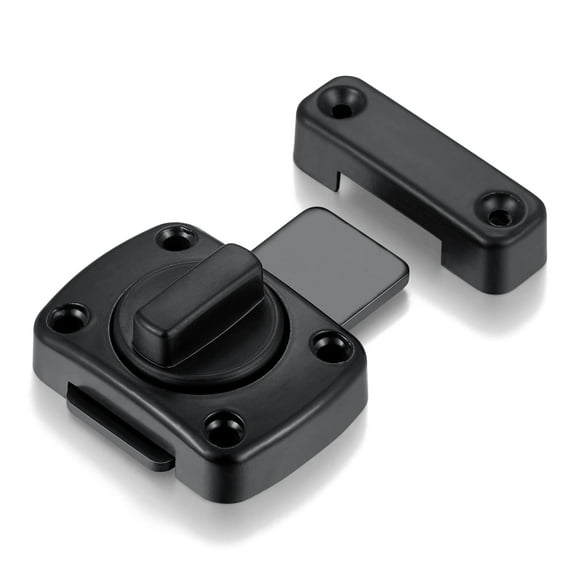 2 Packs Rotate Bolt Latch Gate Latches Safety Door Lock,Pet Door Lock, Cabinet Furniture,Windows,Bathroom，(Black_2 Pack)