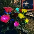 thumbnail image 3 of Sunjoy Tech Garden Lights Rose Flower Shape Vibrant Energy Saving Swing Vivid Landscape Decorating LED Solar Outside Garden Lawn Light for Home Use, 3 of 8