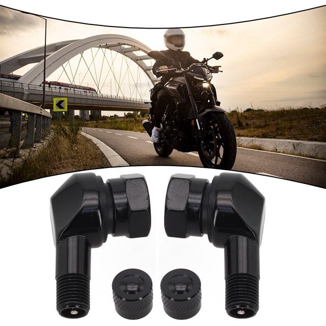 BUYISI Specifications Valve Stems Metal Motorcycle Valve Stems Pair Practical 1 Pair Black