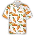 thumbnail image 5 of Camisa hawaiana con estampado 3D de pimientos, tomates y zanahorias para hombre, blusas hawaianas con estampado de verduras verdes, blusas informales con solapa, 5 of 5