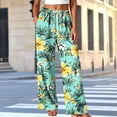 thumbnail image 4 of Karymi Womens Shorts Unisex Printed Casual Lounge Pants, Elastic Waist with Adjustable Drawstring Loose Straight Long Home Trousers with Side Pockets Shorts for Women, 4 of 5