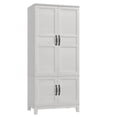 thumbnail image 2 of Huisuilinss Armoire Wardrobe Closet,Wood Wardrobe Cabinet With 4 Doors,Freestanding Tall Wardrobe Combination,Armoire Storage Cabinet With Hanging Rod,18 Adjustable Shelves For Bedroom Gym Cloak Room, 2 of 8