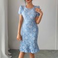 thumbnail image 4 of Njagoc3 Womens Lace Midi Dress, Short Sleeves for Summer Date & Cocktail Party, 4 of 6