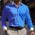 thumbnail image 1 of Camisa estampada con patrón de degradado geométrico para hombre, camisa de manga larga con botones de solapa, ropa de calle para hombre, 1 of 6