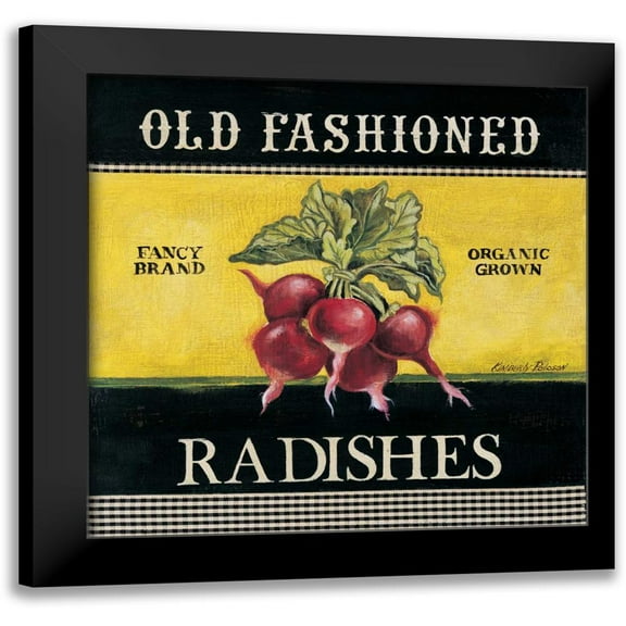 Poloson, Kimberly 12x12 Black Modern Framed Museum Art Print Titled - Old Fashioned Radishes