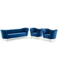thumbnail image 2 of Modway Opportunity 3 Piece Performance Velvet Set in Navy, 2 of 6