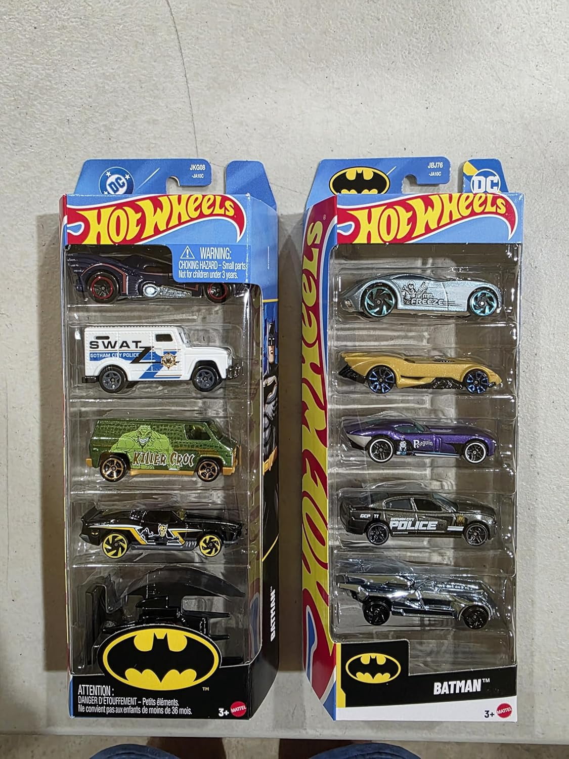 Hot Wheels DC Batman™ Bundle of 2 x 5-Packs Die-Cast Toy Cars, Includes Batmobile, SWAT Van, Batplane, Ages 3+