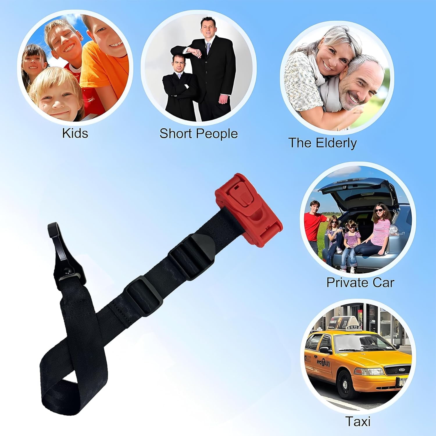 Update Seat Belt Adjuster, Car Seatbelt Adjuster with Clip and Position Belt Strap, Protect Shoulder and Neck Seat Belt Adjuster for Short Adults