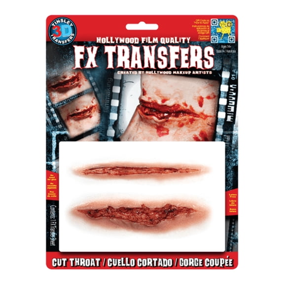 Cut Throat Killer Wound 3D FX Transfer Costume Accessory