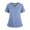 Sky Blue, variant on Women's Solid Color V-Neck Short Sleeve Scrub Top with 3 Pockets and Side Slits, Soft Stretch Professional Medical Uniform Shirt for Nurses and Caregivers Army Green L