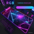 thumbnail image 3 of QUTETN 400x900mm Large RGB LED Backlit Gaming Mouse Pad  Thick Non-Slip Rubber Keyboard Desk, 3 of 6