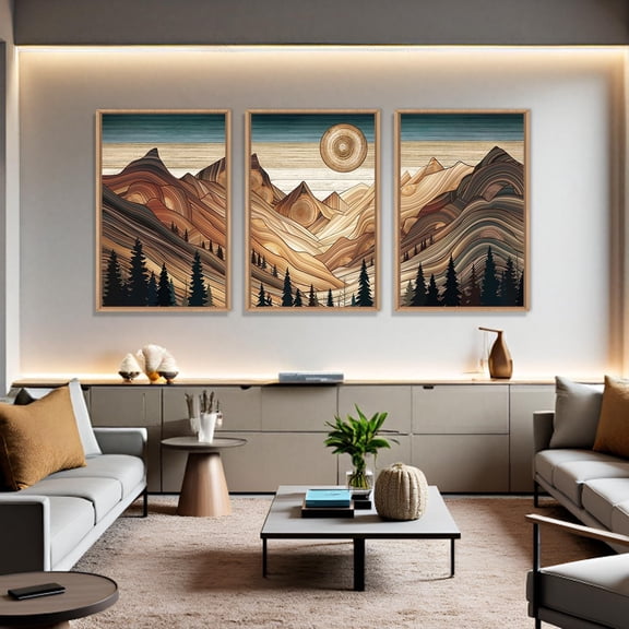 FCCUYE Jesus Feeds The 5000 Easter Christian Wall Art Set of 3, Minimalist Canvas Wall Decor, Bible Scripture 16"x24" Framed Art, Abstract Religious Prints for Living Room, Bedroom, Church