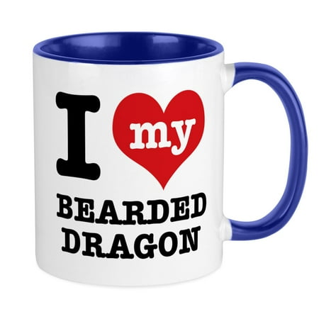 

CafePress - I Love My Bearded Dragon Mug - Ceramic Coffee Tea Novelty Mug Cup 11 oz