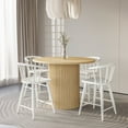 thumbnail image 2 of Auden 48" Round Mid-Century Modern Fluted Pedestal Base Dining Table, 2 of 6