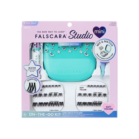 Kiss FALSCARA Studio Mini Festive On-The-Go Kit, Soft Volume, 8-12mm, 36 Lash Clusters