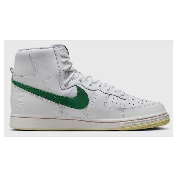 Nike Men's Athletic Shoes High-Top Terminator, White and Malachite Vela Alabastro, Size 13