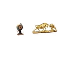 thumbnail image 1 of Estatua moderna de oso toro con globo terráqueo, reloj de mesa Feng Shui, adorno coleccionable de arte artesanal para oficina, estante, dormitorio, ar, 1 of 8