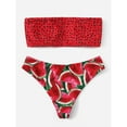 thumbnail image 2 of Gibobby Conjunto de Bañador Sexy Bikini traje de baño dos tubos traje de baño hasta piezas ropa de playa push-up mujer estampado traje de baño Tankinis c(Rojo,G), 2 of 5