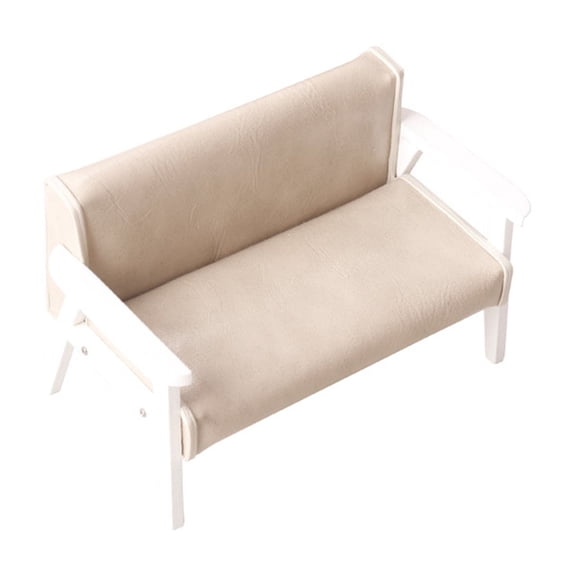LIANGXR Multipurpose Dollhouses Miniature Furniture Set 1 12 Scale Leather Sofa Single Chair for Living Room Decoration
