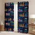thumbnail image 2 of Homewish Cartoon Train Car Black Out Curtains,Multicolor Polka Dots Curtains Pack of 2 (42x63 Each),Deepblue Orange Bedroom Curtains For Boys Kids,Luxury Bedroom Decor, 2 of 6