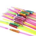 thumbnail image 5 of LACKUST 100 Pieces Disposable Plastic Straws Clearance,Flexible Long Drinking Plastic Straw,Colorful Plastic Straws for Party,As shown, 5 of 8