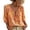 Orange, variant on Women Abstract Geometric Print Drawstring V Neck Ruffled Top,Khaki,S