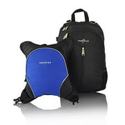 Rio Diaper Backpack with Baby Bottle Cooler and Changing Mat, Shoulder Baby Bag, Food Cooler, Clip to Stroller (Black/Royal Blue) - Obersee
