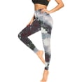 thumbnail image 3 of Summer Deals Tie-Dyed Leggings for Women Athletic Casual Lounge Cute Graphic Print Yoga Pants Ladies Stretchy High Waist Pants(Gray,XL), 3 of 4