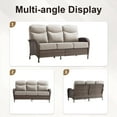 thumbnail image 6 of POCASSY 5 Pieces Patio Furniture Set with 6-inch Thick Cushion, Brown Wicker High Back Outdoor Couch and Swivel Glider Patio Chairs, Sectional Patio Set Ideal for Front Porch Backyard , Beige Cushion, 6 of 14