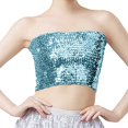 thumbnail image 2 of Delayuji Womens Tees and Tanks Fashion Mardi Holiday Womens Sparkling Sequins Stretch Clubwear Tube Top Slim-Fit Camisole Blue One Size, 2 of 5