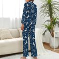 thumbnail image 3 of Top-kevin Womens Pajamas Set Christmas Bows And Stars Pattern Soft Long Sleeve Sleepwear Button Down Sets, 3 of 12