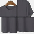 thumbnail image 4 of PNTUTB Men's Solid Color Waffle Weave Textured Breathable Casual Round Neck Short Sleeve T Shirts, 4 of 6
