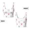 thumbnail image 5 of Haiem Girl Rabbit Pattern Womens Sports Bra - U Neck Padded Low Impact Yoga Bra Workout Crop Top Gym Moisture-Wicking Workout Vest -, 5 of 9