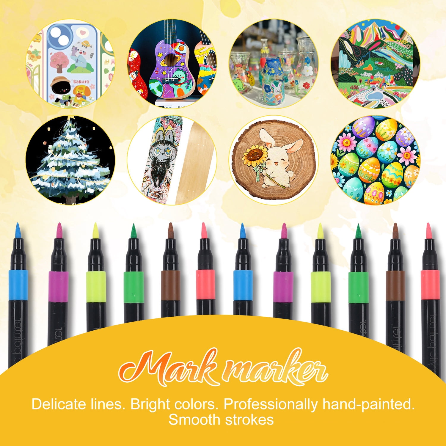 Creative Markers, Water-Based Acrylic Markers, Brush Tip, Assorted Colors, 12-80 Count,